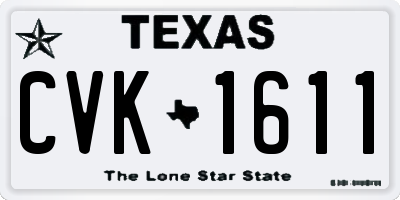 TX license plate CVK1611