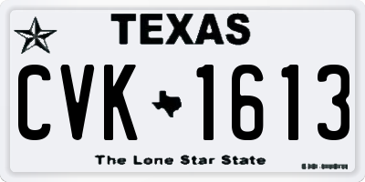 TX license plate CVK1613