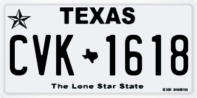 TX license plate CVK1618