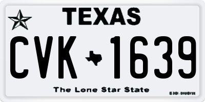 TX license plate CVK1639