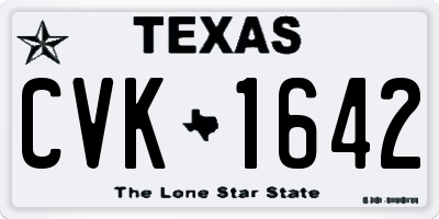 TX license plate CVK1642