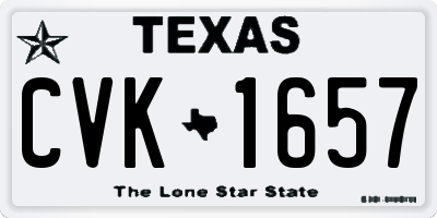 TX license plate CVK1657