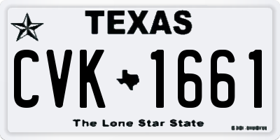 TX license plate CVK1661