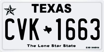 TX license plate CVK1663