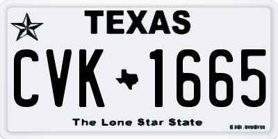 TX license plate CVK1665