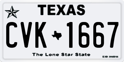 TX license plate CVK1667
