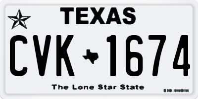 TX license plate CVK1674