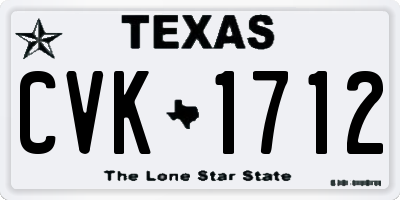 TX license plate CVK1712