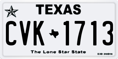 TX license plate CVK1713