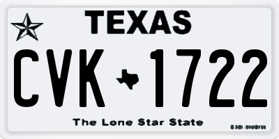 TX license plate CVK1722