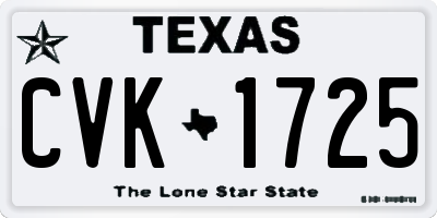 TX license plate CVK1725