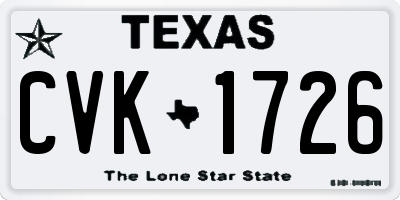 TX license plate CVK1726