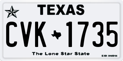 TX license plate CVK1735
