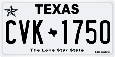 TX license plate CVK1750