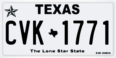 TX license plate CVK1771