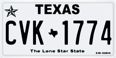 TX license plate CVK1774