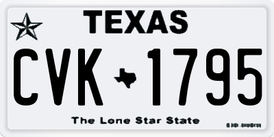 TX license plate CVK1795