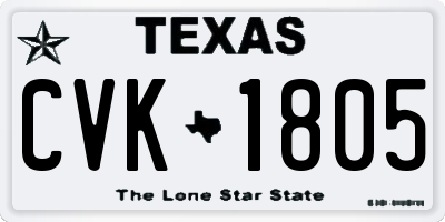 TX license plate CVK1805