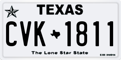 TX license plate CVK1811