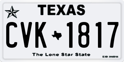 TX license plate CVK1817