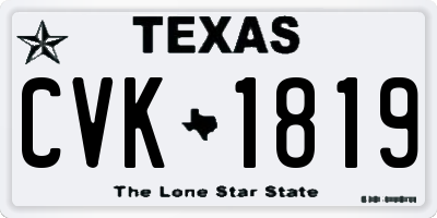 TX license plate CVK1819