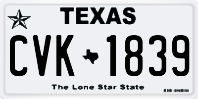 TX license plate CVK1839
