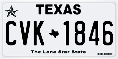 TX license plate CVK1846