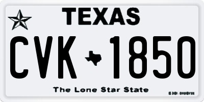 TX license plate CVK1850