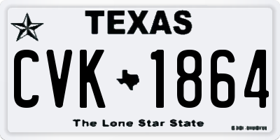 TX license plate CVK1864