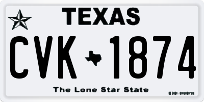TX license plate CVK1874