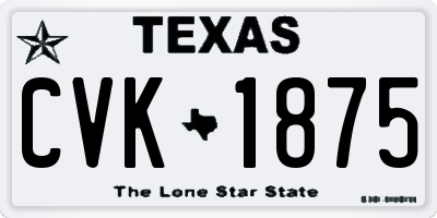 TX license plate CVK1875