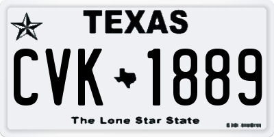 TX license plate CVK1889