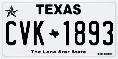 TX license plate CVK1893