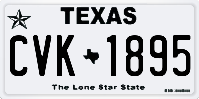 TX license plate CVK1895