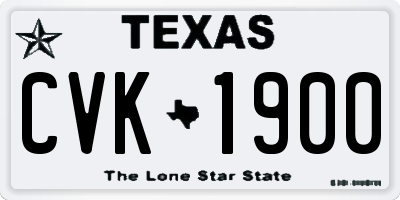 TX license plate CVK1900