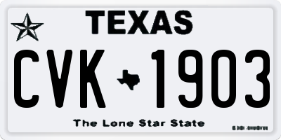 TX license plate CVK1903