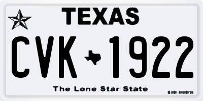TX license plate CVK1922