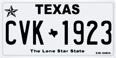 TX license plate CVK1923