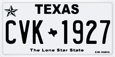 TX license plate CVK1927