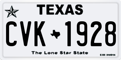 TX license plate CVK1928
