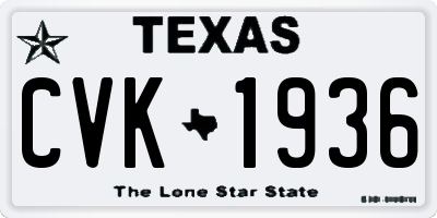 TX license plate CVK1936
