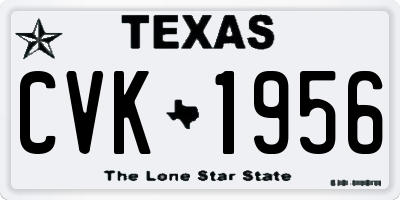 TX license plate CVK1956