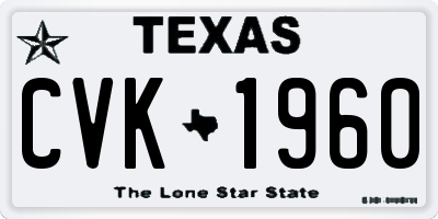 TX license plate CVK1960