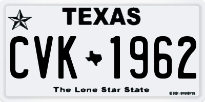 TX license plate CVK1962