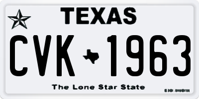 TX license plate CVK1963