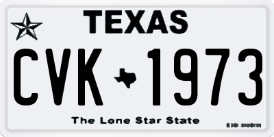 TX license plate CVK1973