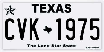 TX license plate CVK1975