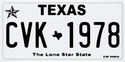 TX license plate CVK1978