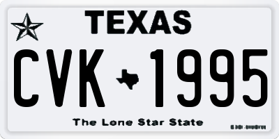 TX license plate CVK1995
