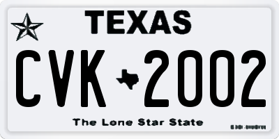 TX license plate CVK2002